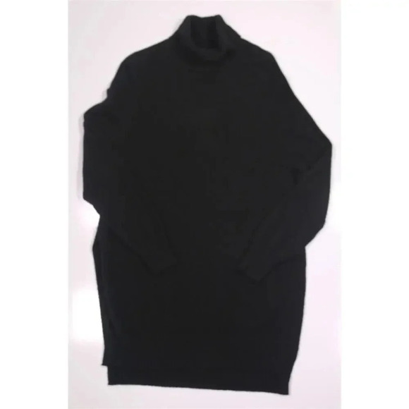 Saks Fifth Avenue Black 100% Cashmere Poncho Turtleneck Sweater~ Ladies Medium - Picture 1 of 6